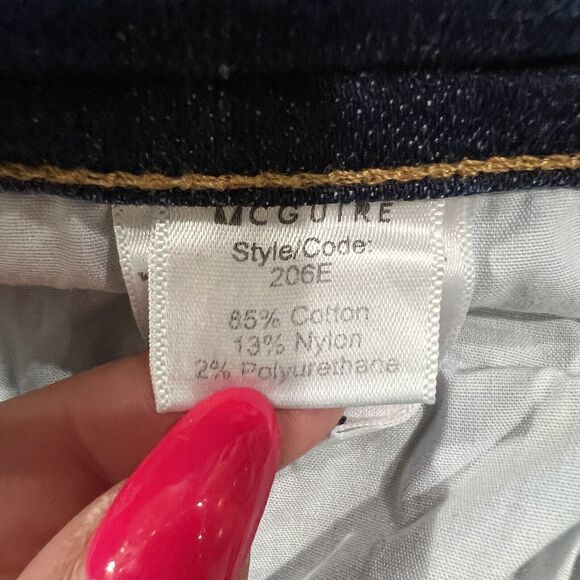 McGuire Anthro Size 28 Jeans Tuxedo Striped Vintage Mid Rise Slim Stretch Denim - Picture 13 of 16